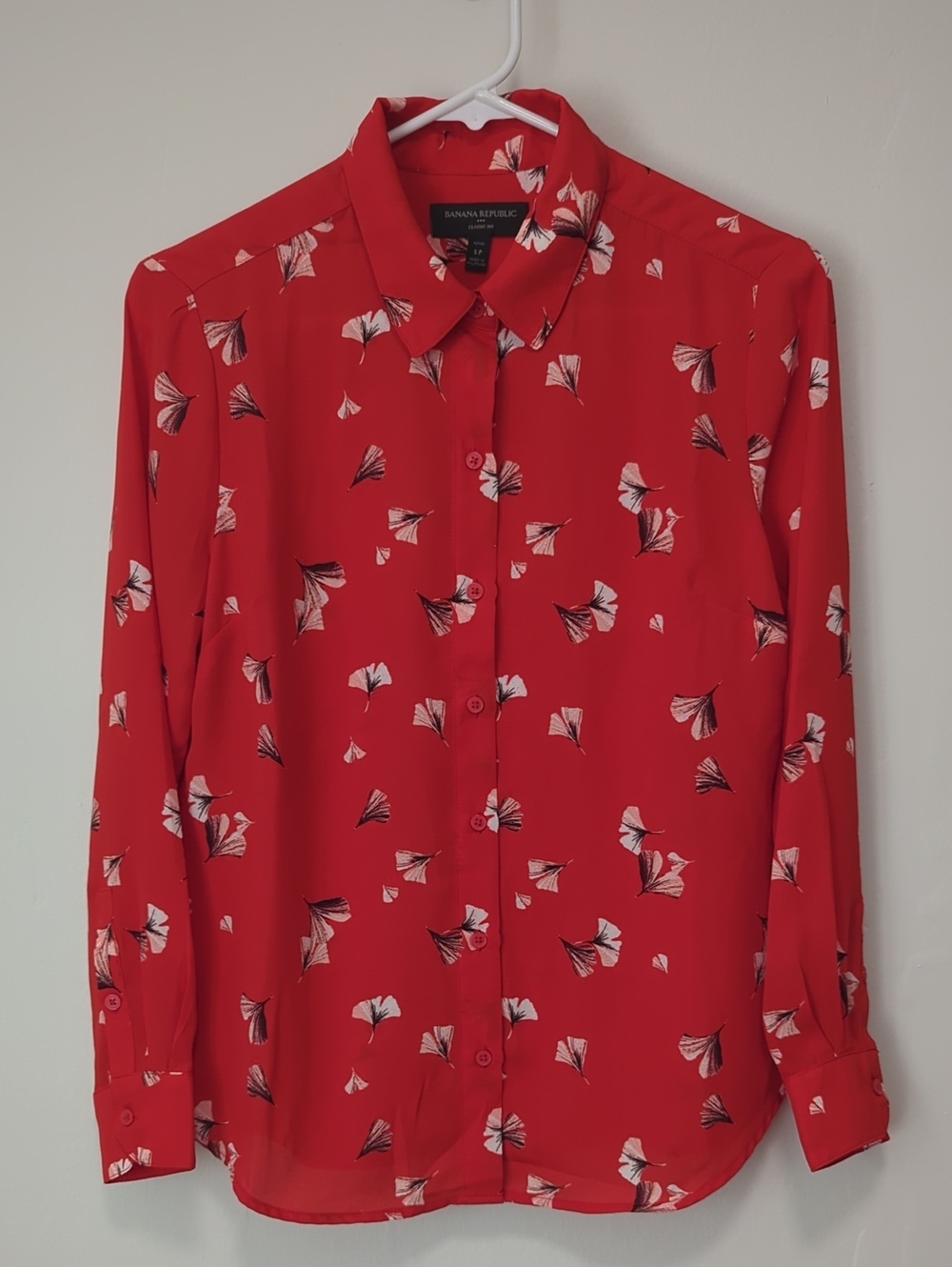 NWOT Banana Republic Red Button-Up Shirt